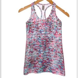 Ivivva Size 12 Girls Pink/Blue Racerback keepUrCool Tank Top